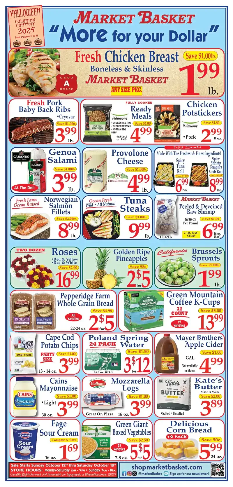 Market Basket Weekly Ad October 12 to October 18, 2025 1 – 1 3