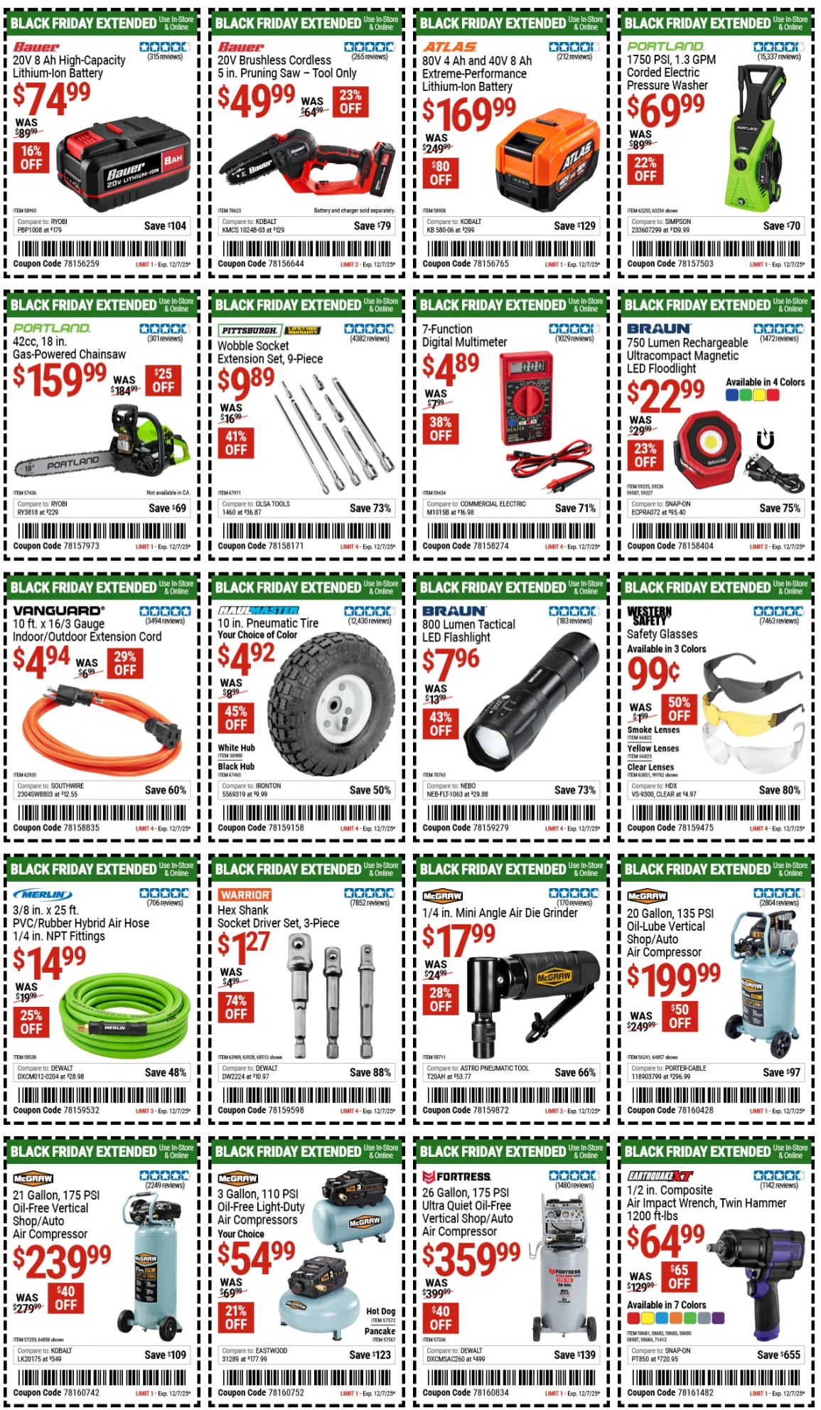 Harbor Freight Weekly Ad December 2 to 7, 2025 1 – 7 26