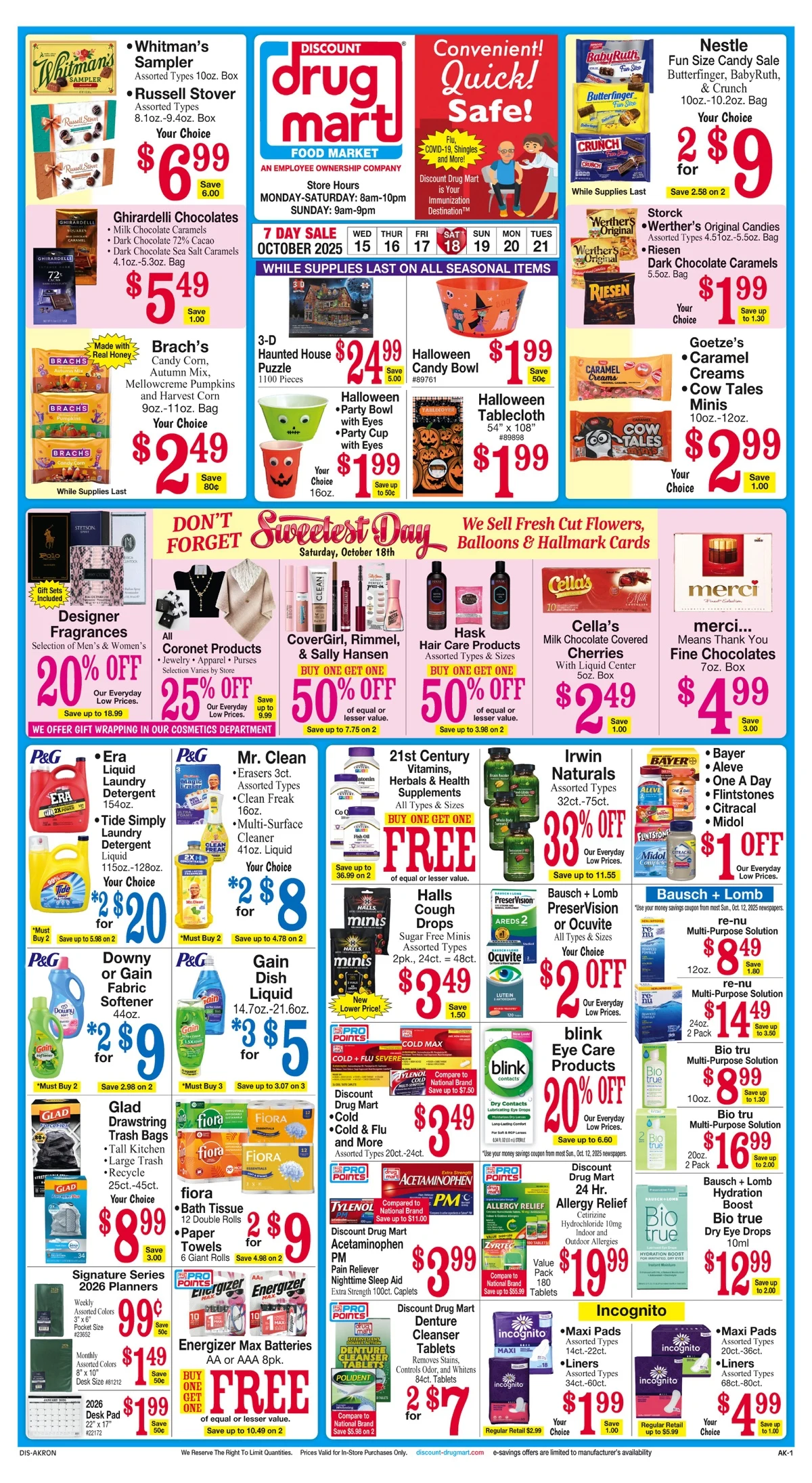 Discount Drug Mart Weekly Ad October 15 to October 21, 2025 1 – DS01015 P01 AK 1015