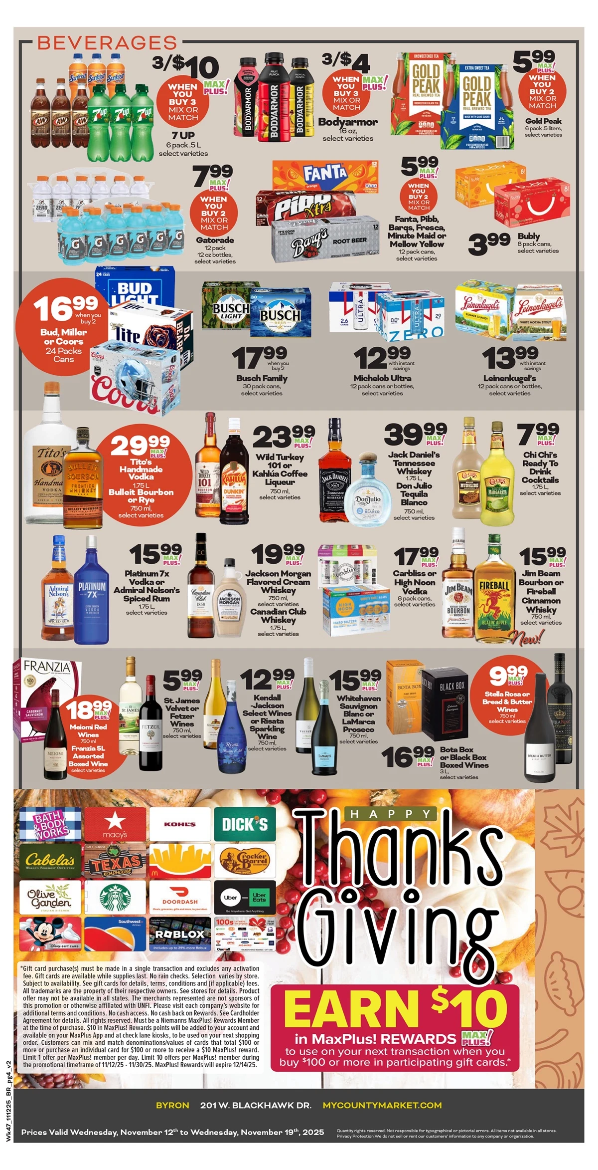 County Market Weekly Ad 11/12/25 & 11/19/25 preview 2 – Newsprint 251112 NCM Base 1 Page 4 Zone 1