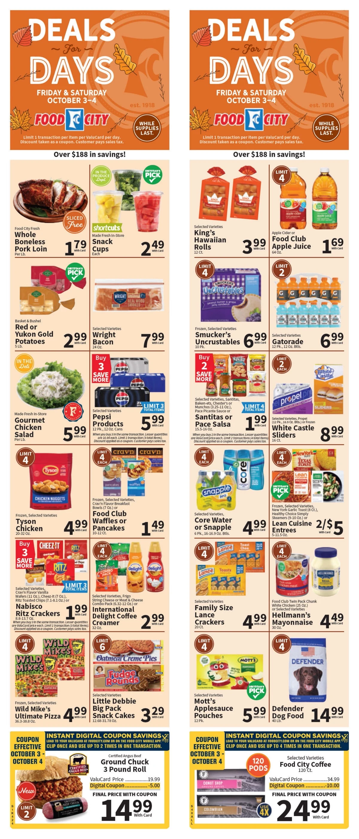 Food City Weekly Ad 10/8/25 – 10/14/25 preview 150 – food city ad 1 7 1
