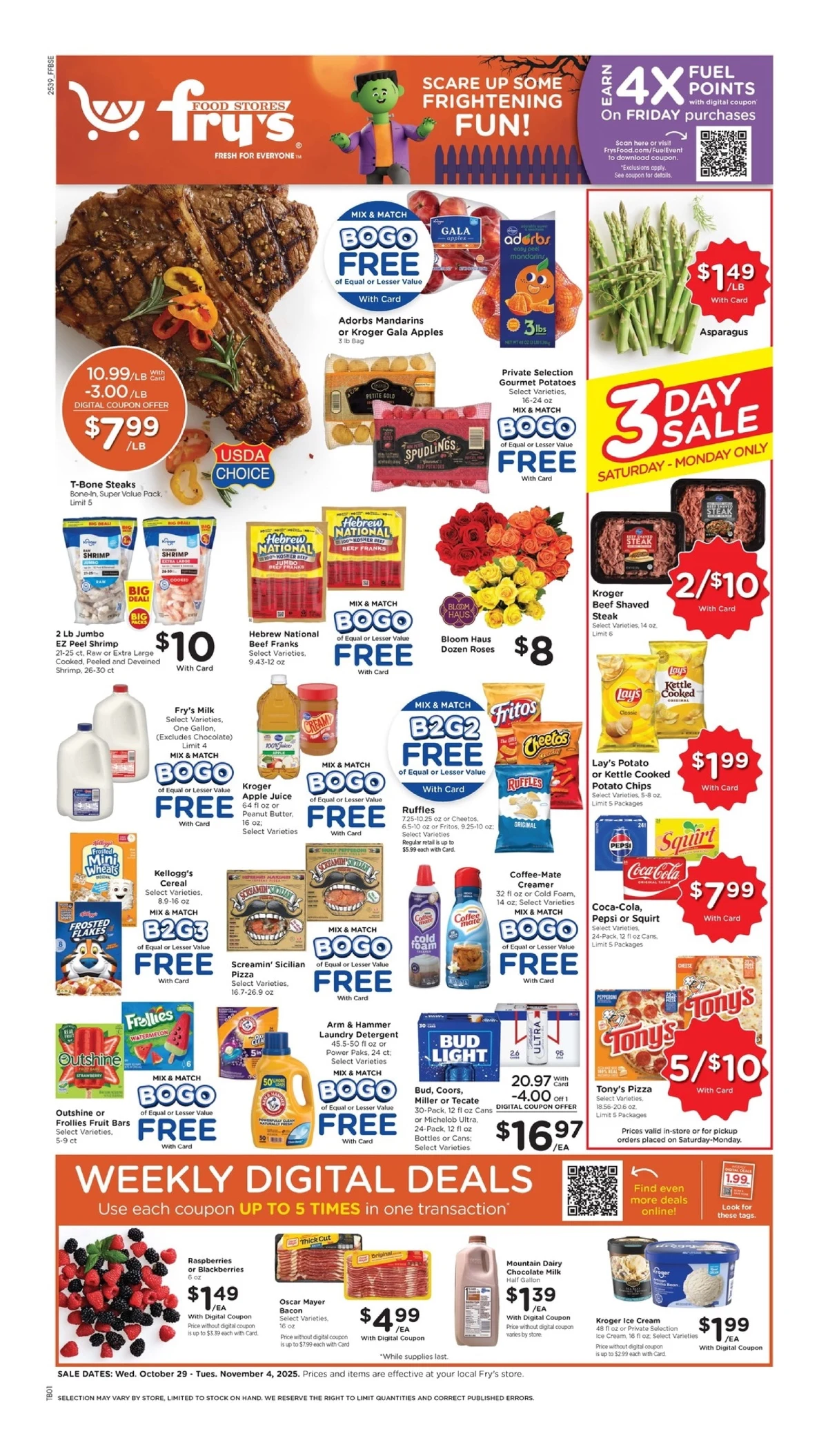 Fry's Food Weekly Ad 10/29/25 – 11/4/25 preview 125 – frys food ad 29 4 01