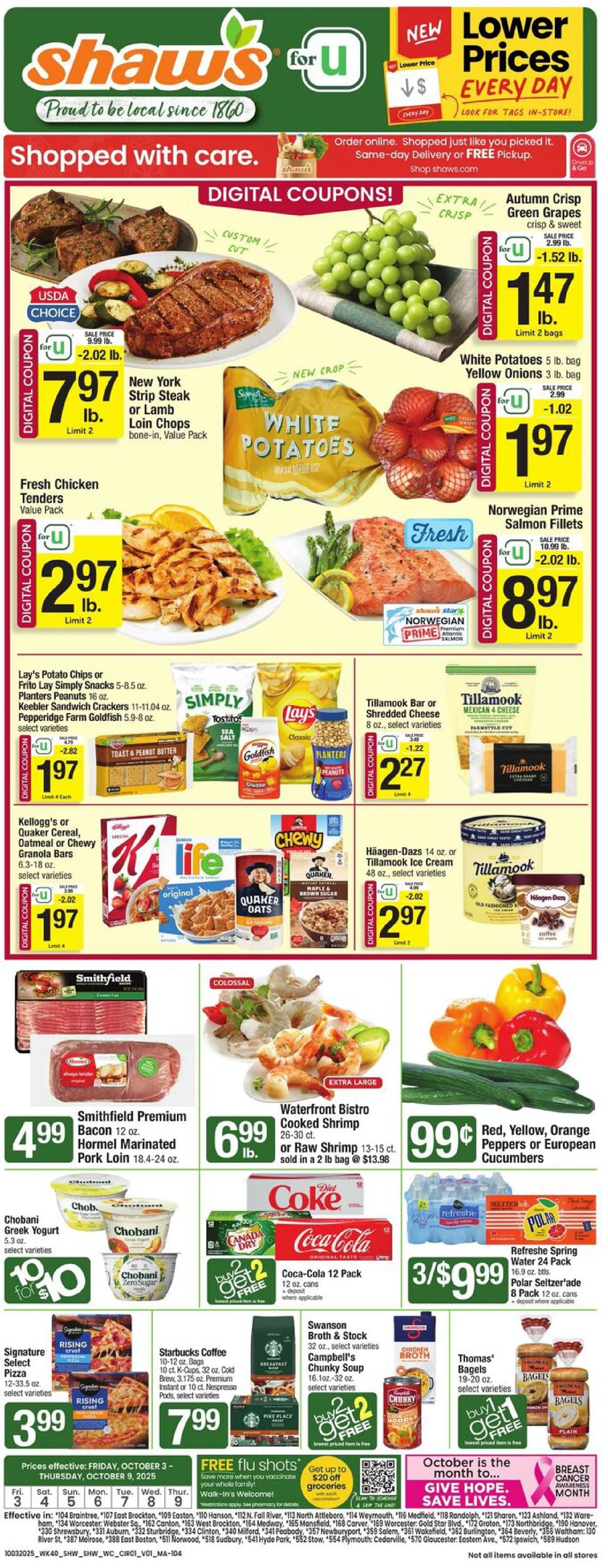 Shaw’s Flyer 10/3/25 – 10/9/25 preview 61 – shaws ad 3 9 1