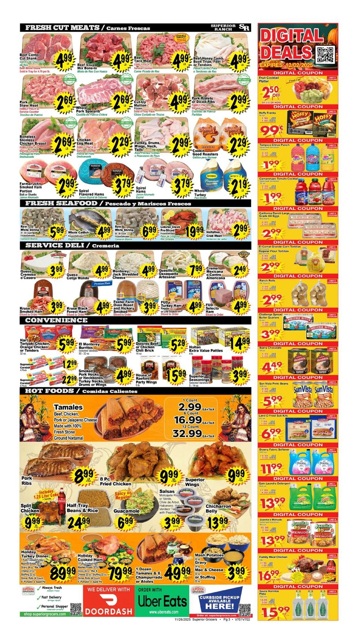 Superior Grocers Weekly Ad 11/26/25 & 12/3/25 preview 1 – superior grocers 26 2 3
