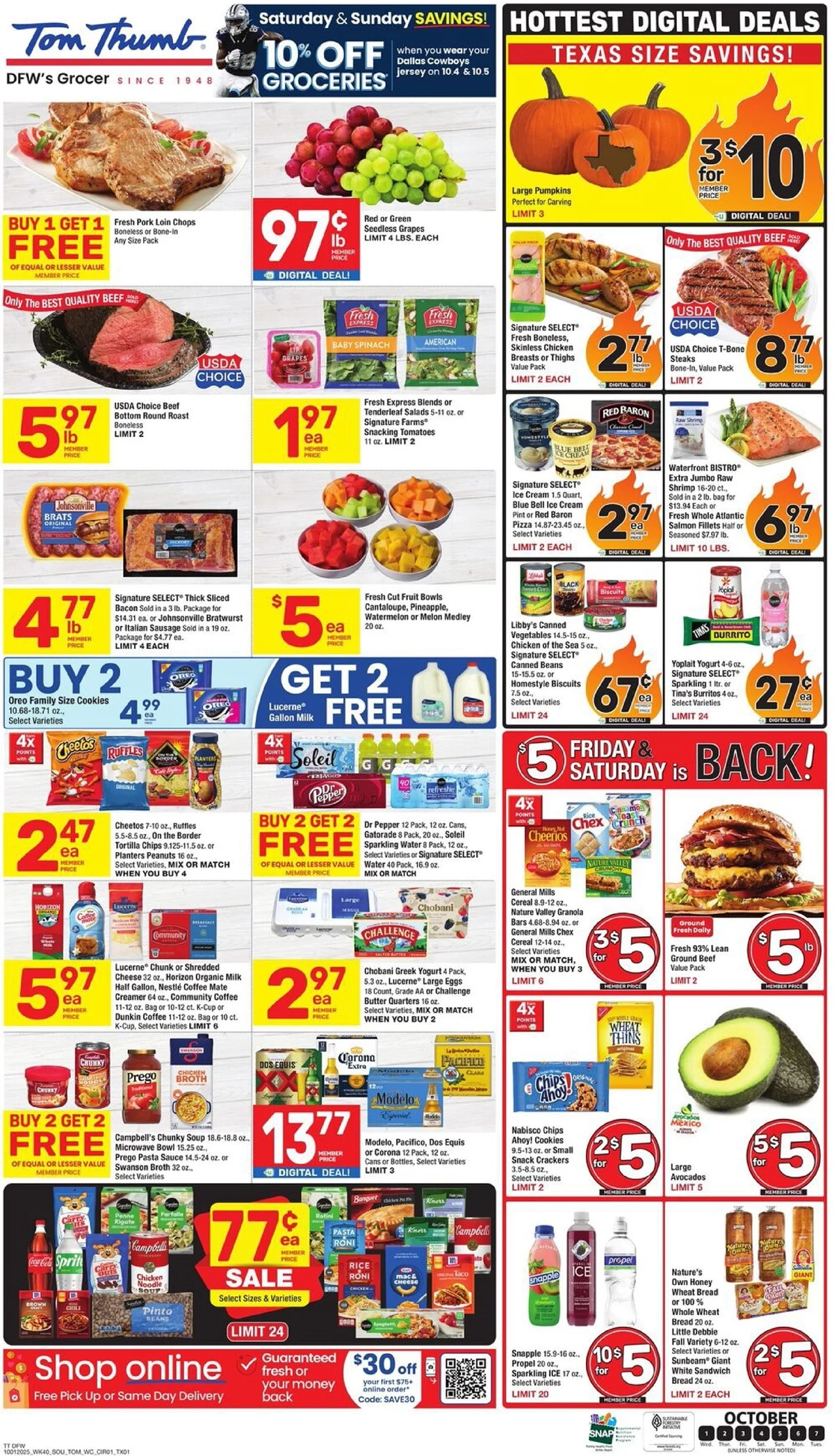 Tom Thumb Weekly Ad 10/8/25 – 10/14/25 preview 186 – tom thumb ad 1 7 1