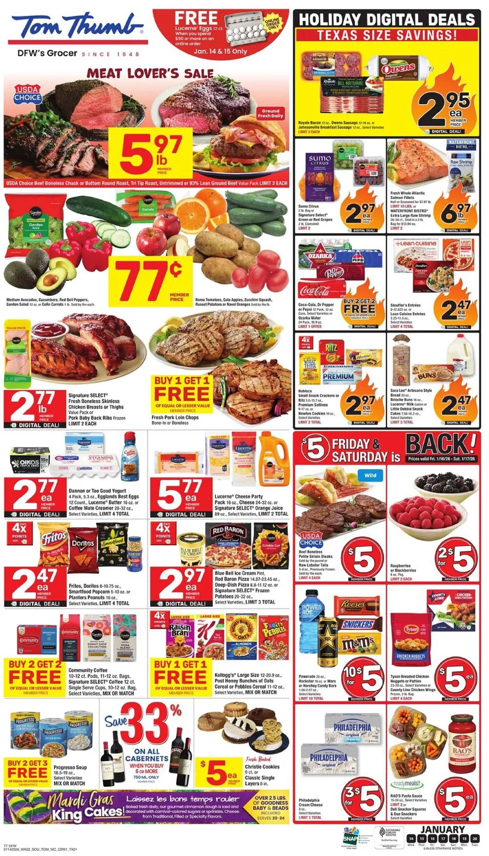 Tom Thumb Weekly Ad (1/14/26 | 1/21/26) preview 1 – tom thumb weekly ad january 14 to 20 1