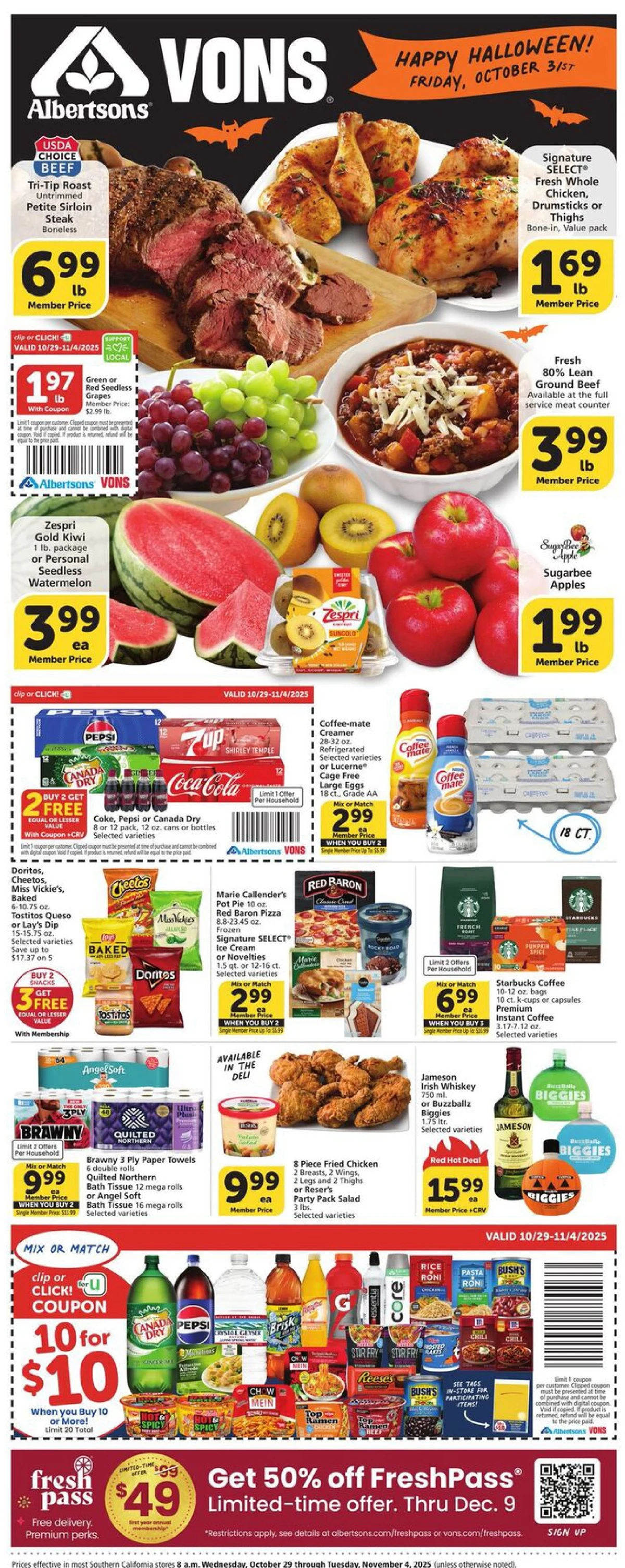 Vons Weekly Ad 10/29/25 – 11/4/25 preview 115 – vons ad 29 4 1