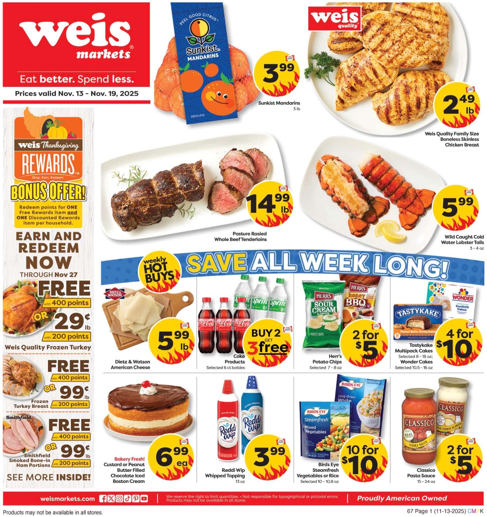 Weis Markets Weekly Ad 11/13/25 – 11/19/25 preview 266 – weis weekly ad 111325 01
