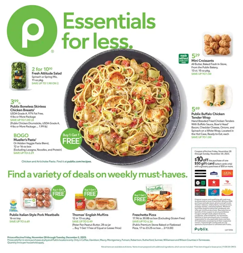 Publix Weekly Ad 11/26/25 & 12/3/25 preview 1 – 1