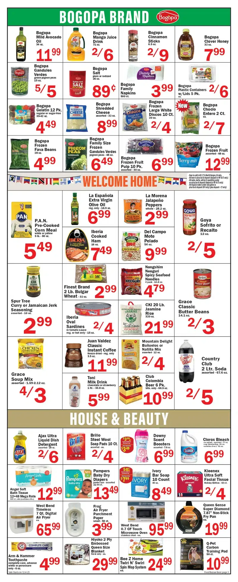 Food Bazaar Weekly Ad 12/4/25 & 12/11/25 preview 1 – 3 1