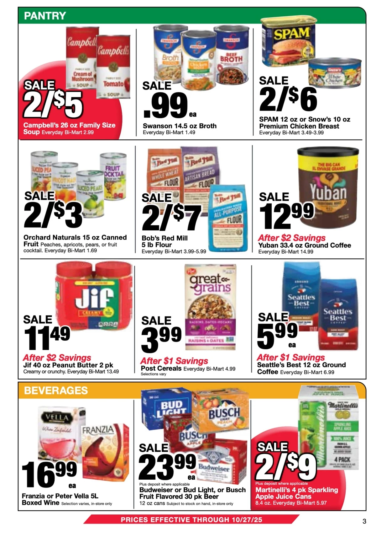 bimart weekly ad october 14 28 03