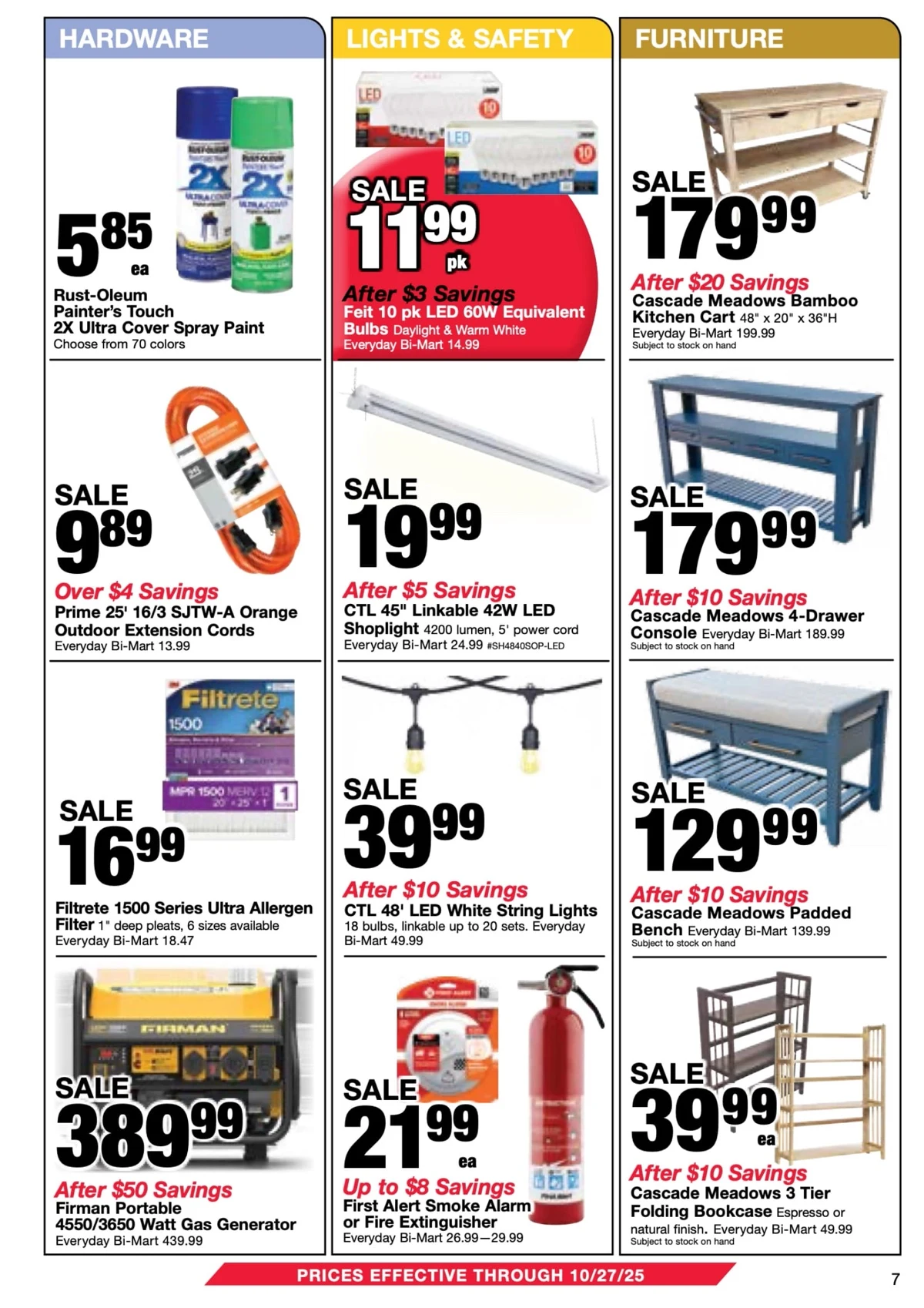 bimart weekly ad october 14 28 07