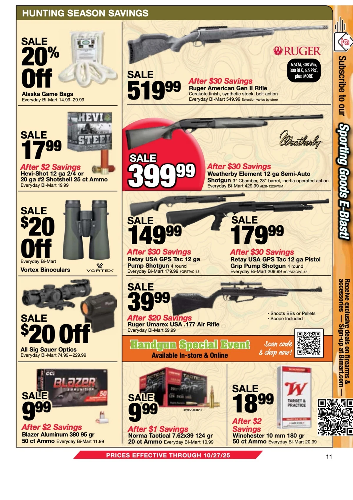 bimart weekly ad october 14 28 11