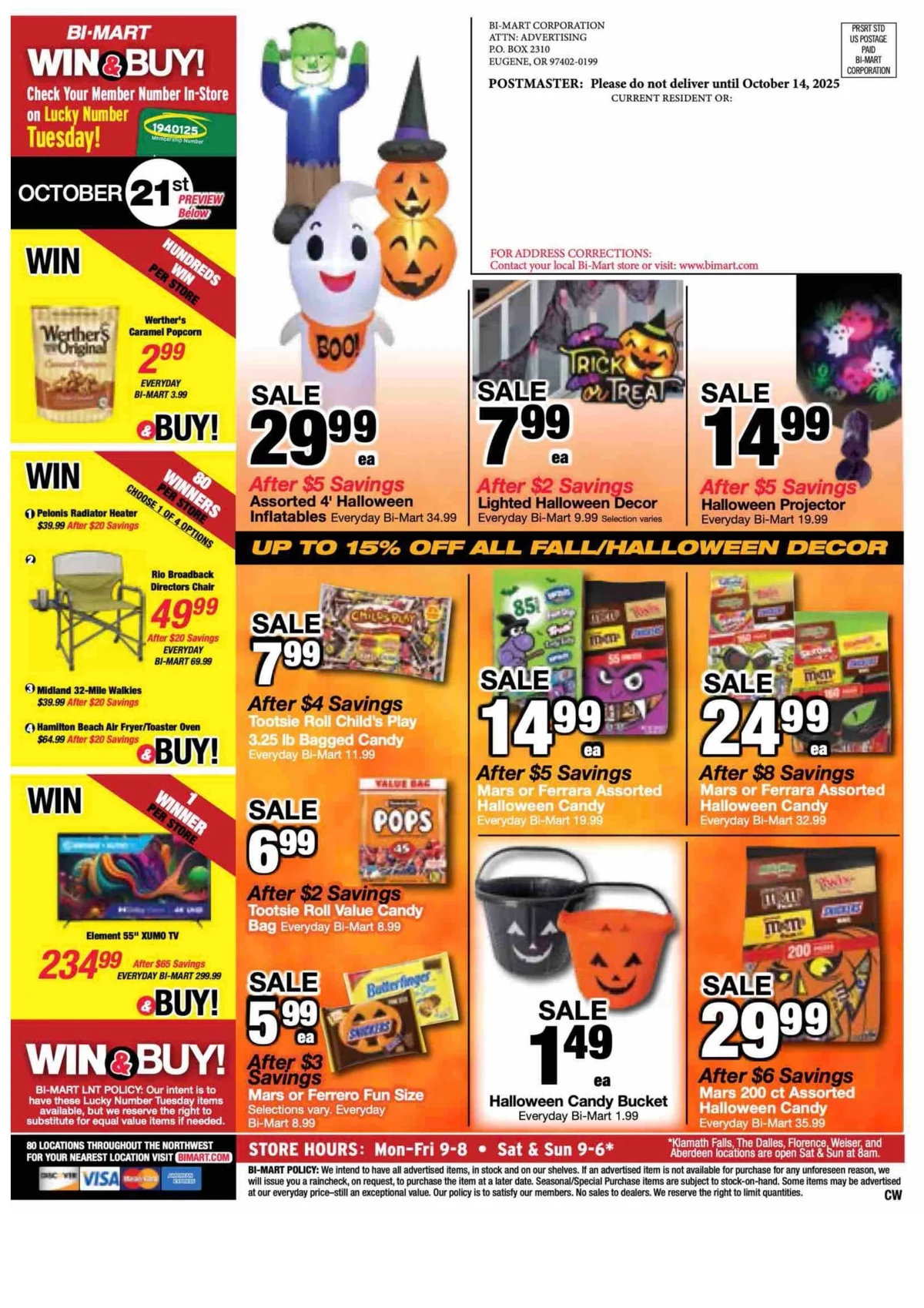 bimart weekly ad october 14 28 12