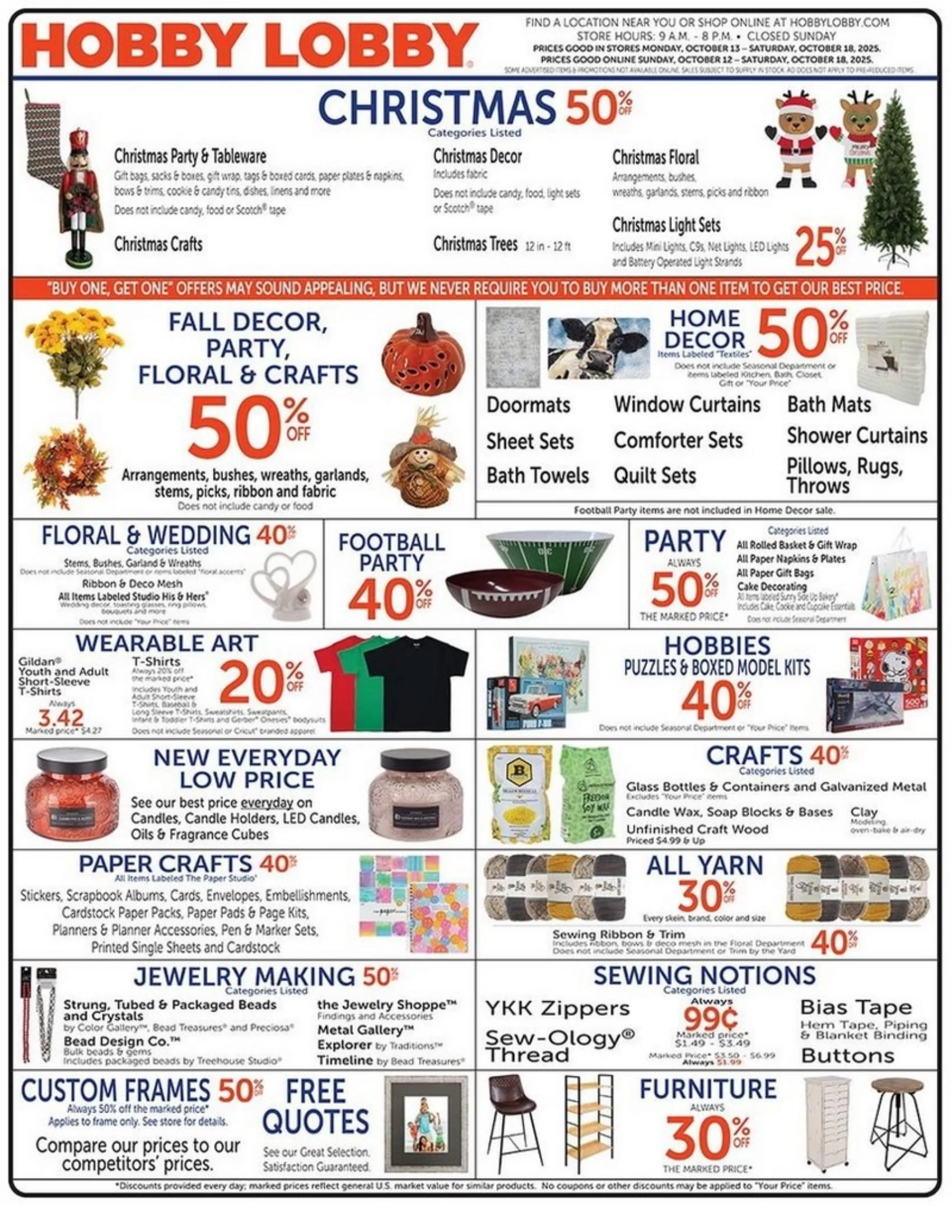 Hobby Lobby Weekly Ad October 12 to October 18, 2025 1 – hobby lobby ad 12 18 01