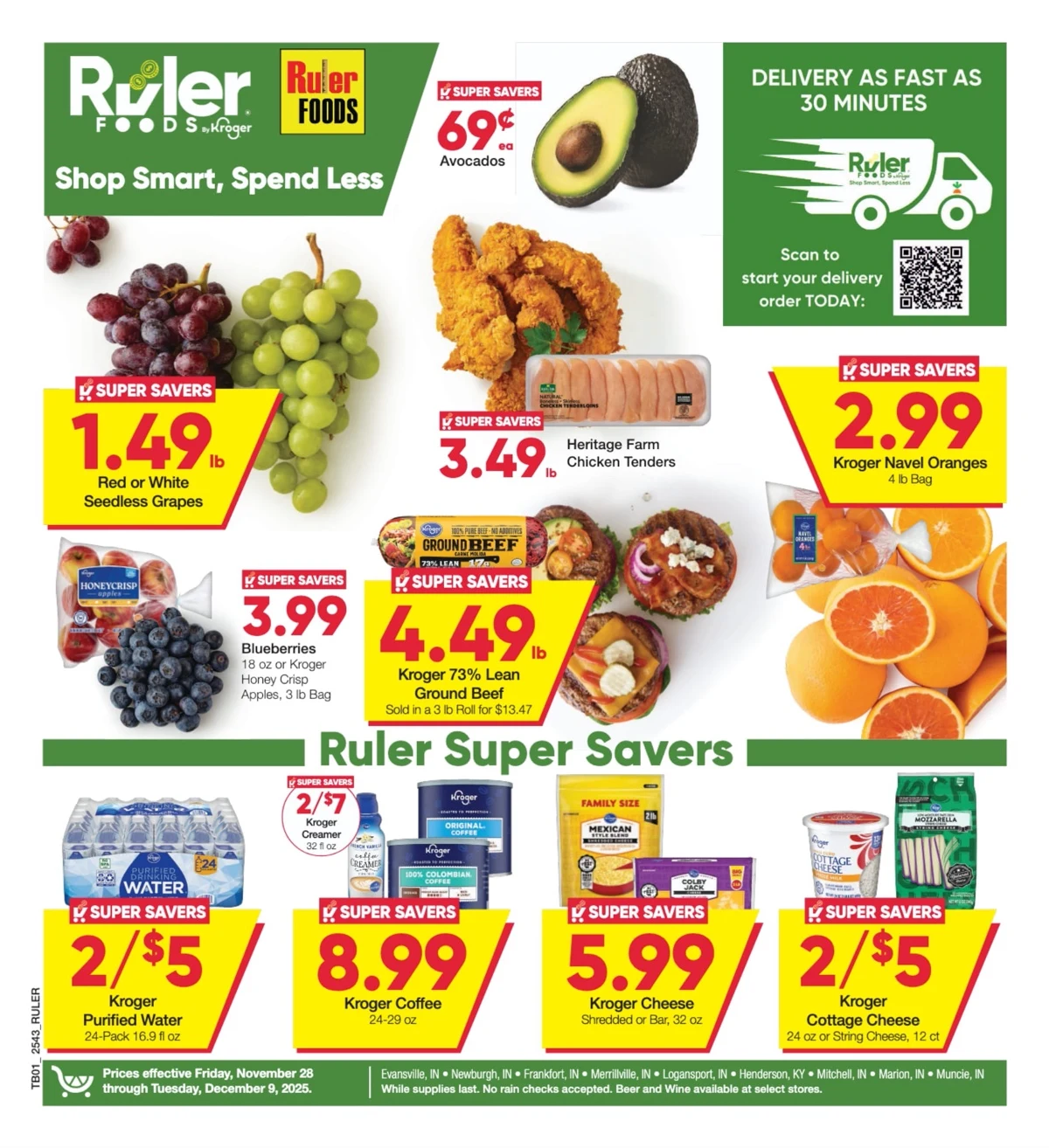 Ruler Foods Weekly Ad 12/3/25 & 12/10/25 preview 1 – ruler foods 29 9 1