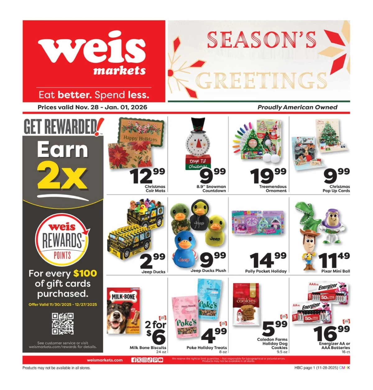 Weis Markets Weekly Ad Nov 28 to Dec 3, 2025 1 – weis nov28 jan1 01