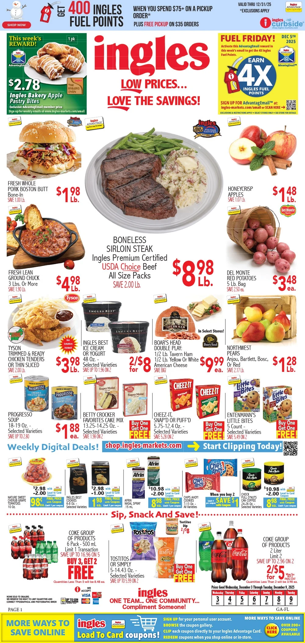 Ingles Weekly Ad 12/3/25 & 12/10/25 preview 1 – 1 ga C