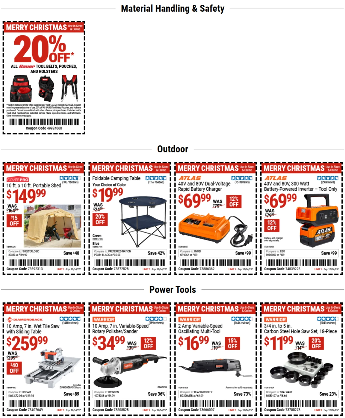 Harbor Freight Weekly Ad 12/2/25 – 12/14/25 3 – 5 31