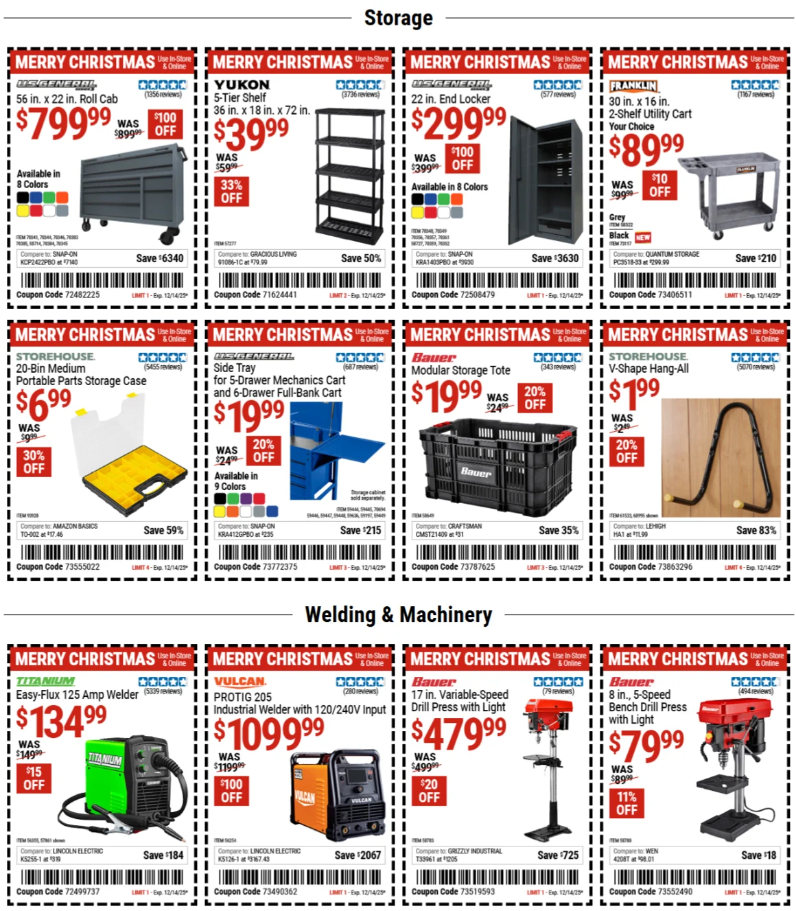 Harbor Freight Weekly Ad 12/2/25 – 12/14/25 1 – 8 23