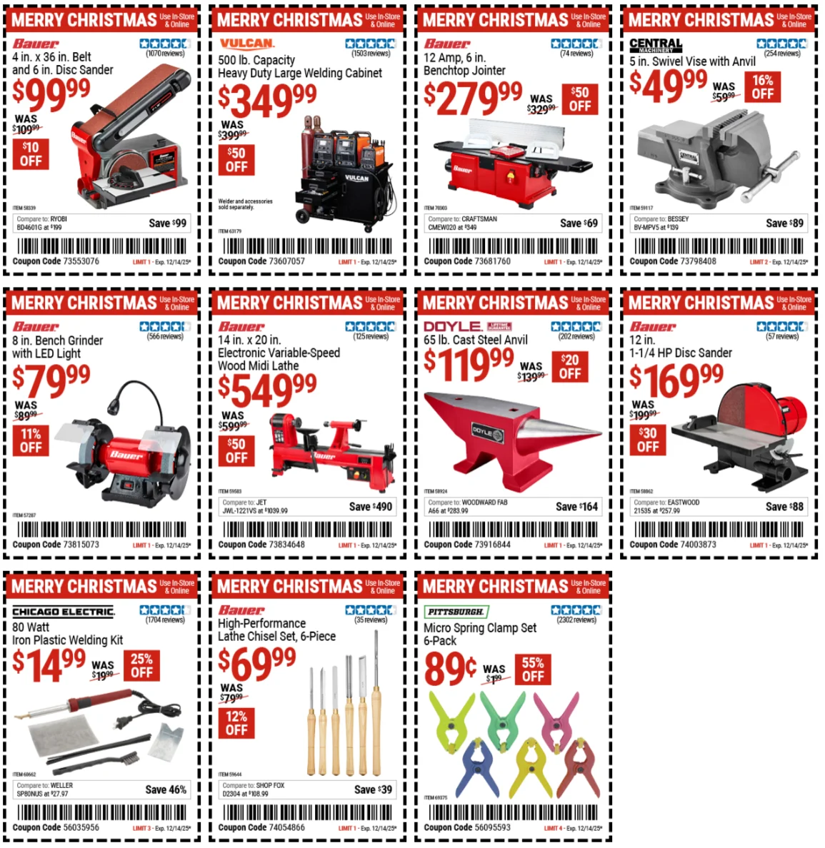 Harbor Freight Weekly Ad 12/2/25 – 12/14/25 2 – 9 19